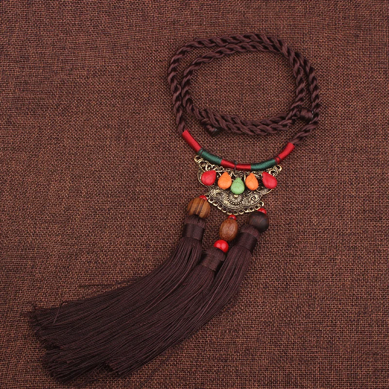 

women ethnic necklace vintage jewelry ,Chinese wind national jewelry tassel necklace,Tibetan silver jewelry tassel necklace