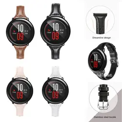 Модные узкие кожаные часы ремешок для Xiaomi Huami Amazfit темп умные часы Новый Замена классической пряжкой кожаный браслет