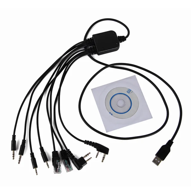 8 в 1 USB кабель для программирования на заказ, резиновый UV-5R для Kenwood для Motorola радио для ICOM Retevis H777 Walkie Talkie
