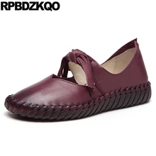 Ручной работы мягкий Японский Китайский Китай кисточка красное вино плоские ретро Круглый носок женщин Мэри Джейн этнической морской узел материнство обувь бахрома европейская последние красивая весенняя осень Мода