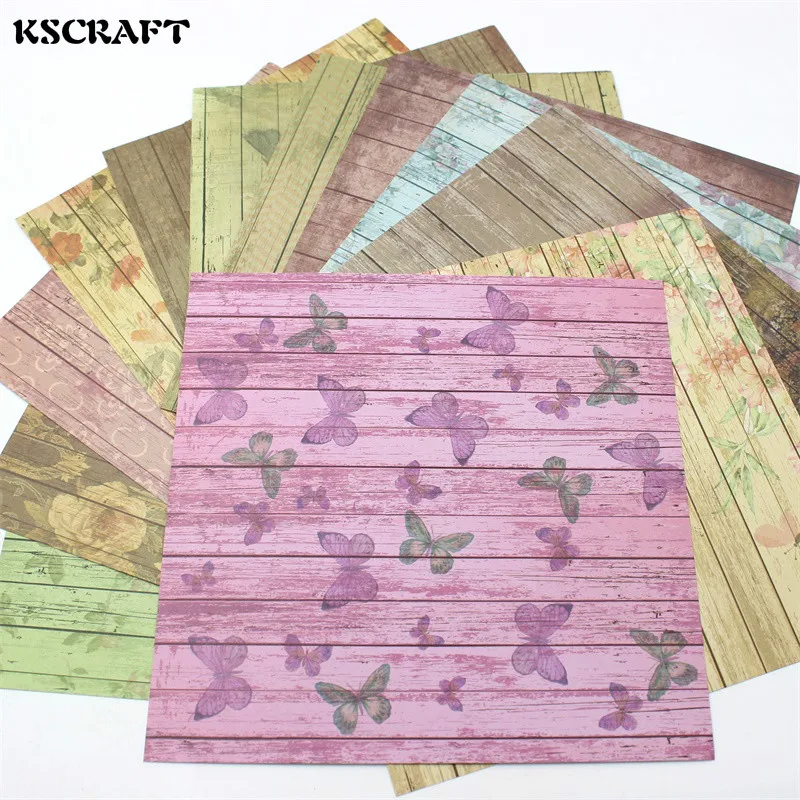 Ksccraft 12 шт. " Односторонняя печатная винтажная Цветочная узорная креативная бумажная бумага ручной работы комплект для скрапбукинга, книг