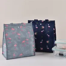 Сумка для хранения продуктов с фламинго, изоляционная сумка для термоса, портативная водонепроницаемая сумка для пикника, ланча, детская бутылка для молока, Термосумка для хранения