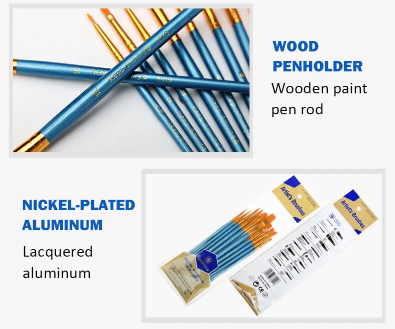 10 шт./компл. дети студент акварель гуашь Краски ing ручка нейлоновые волосы деревянной ручкой Краски Кисточки Набор для рисования Книги по