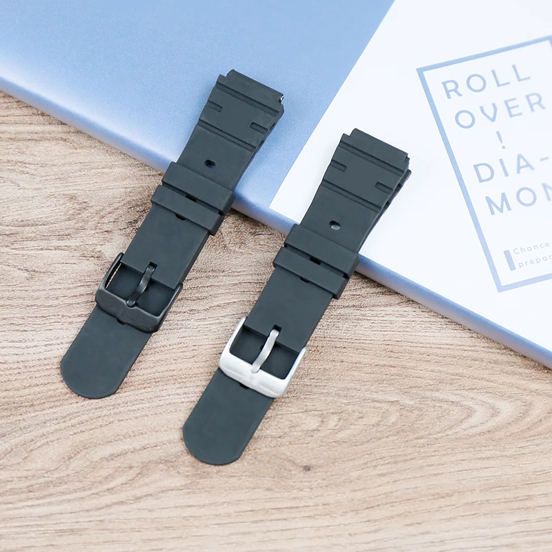 

Watch accessories soft silicone strap for Lumenos men's military watch 3000 3001 3901 raised 21mm black ladies rubber strap