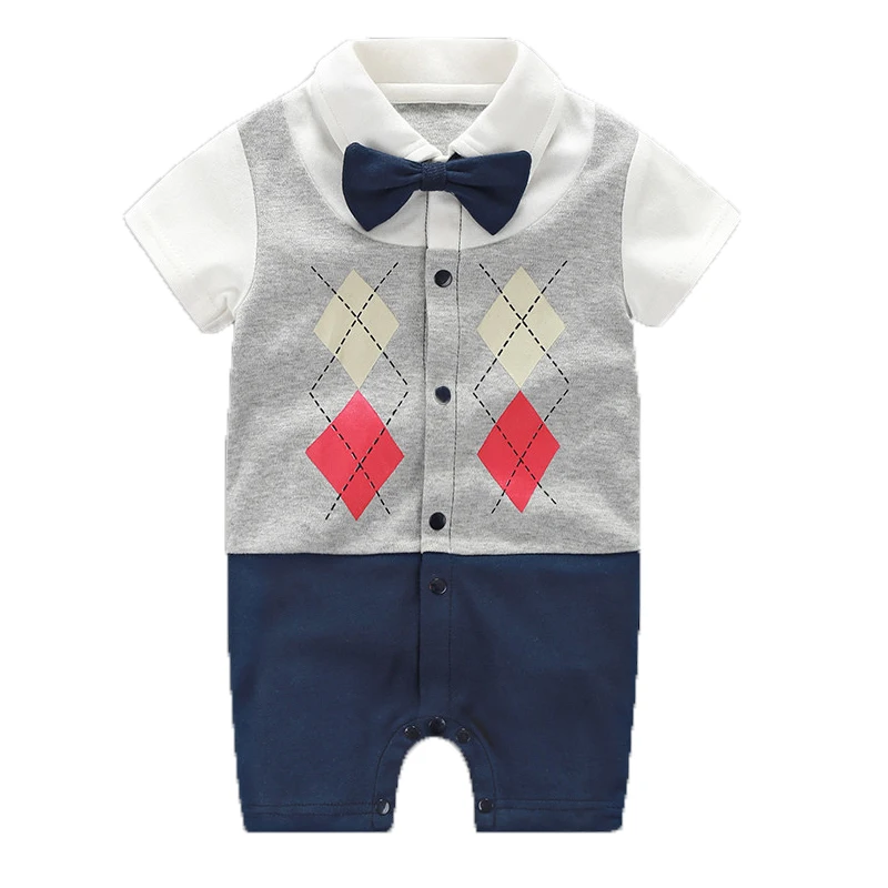 Baby Boy Rompers 100 Cotton Baby Boy Clothes Bow Tie Gentleman Baby