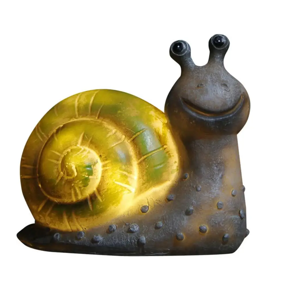 MeterMall LED Solar Powered Snail Shape Lamp Landscape Decor Warm Light