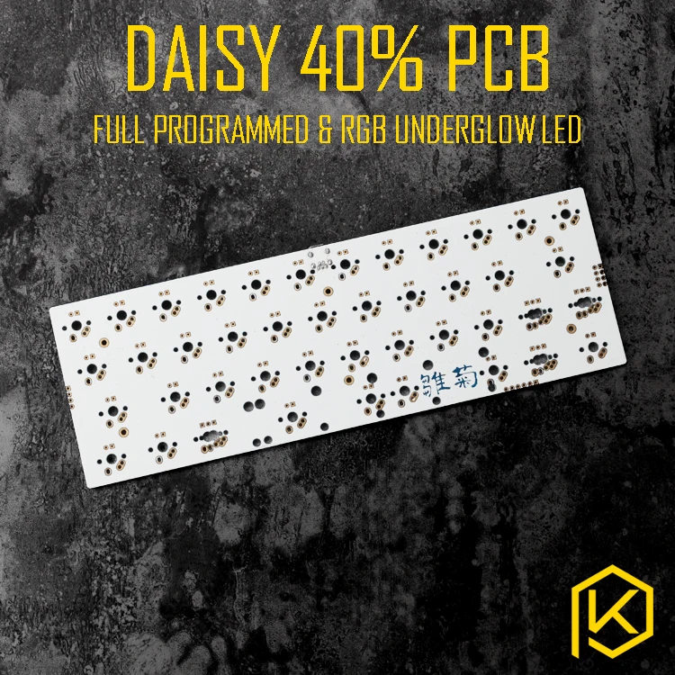 Kit de Teclado Daisy Mecânico Personalizado Suporta Tkg-tools Underglow Rgb Led Pcb Programado mx Alps Matias Barra Espaço Duplo 40% - Imagem 2