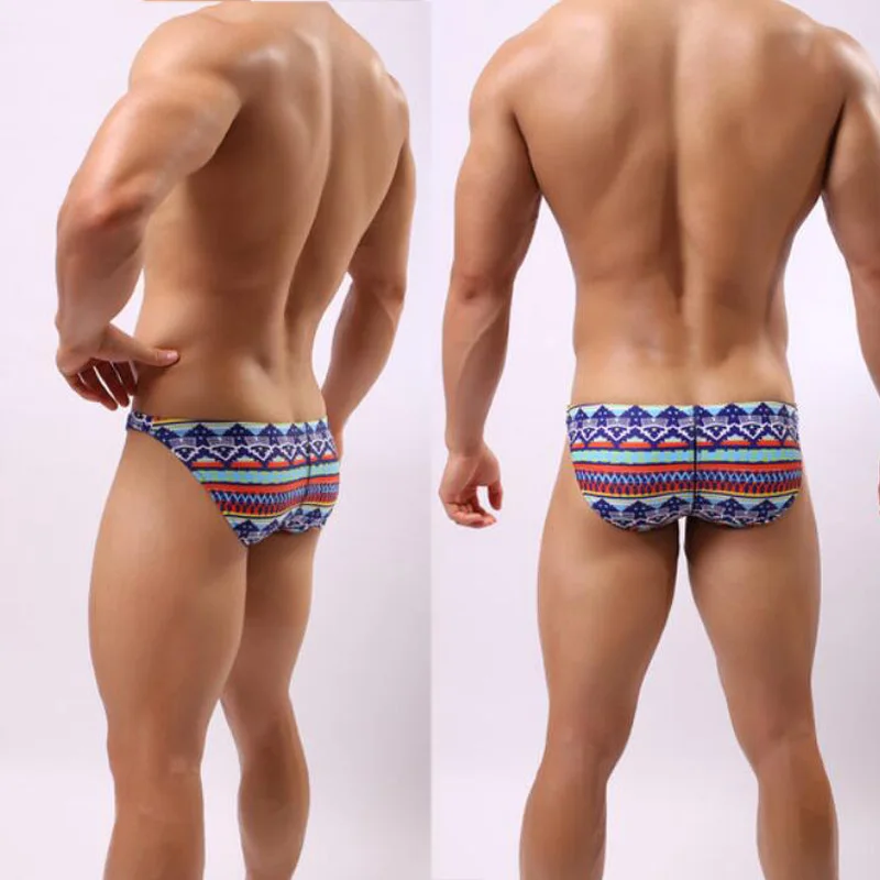 New printed low waist swimsuit men swimwear sexy swimsuit beach shorts pouch bikini swim briefs bathing suit maillot de bain 120
