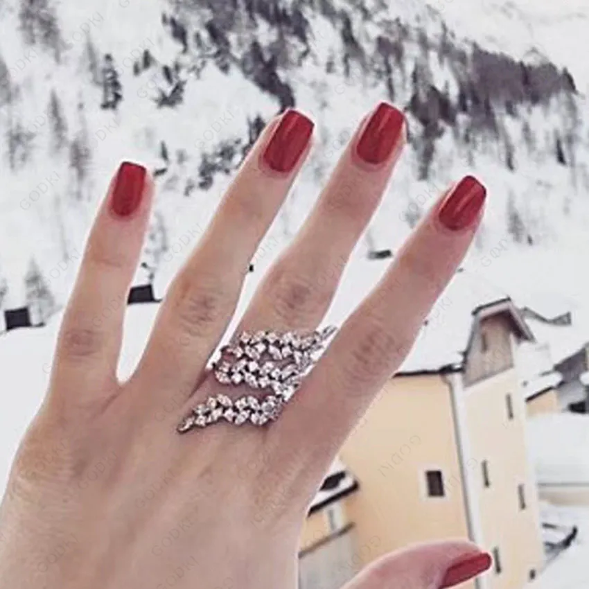 

GODKI Luxury Olive Leaf Twist Statement Rings For Women Wedding Crystal Zircon Dubai Bridal Finger Rings Jewelry Addiction 2019