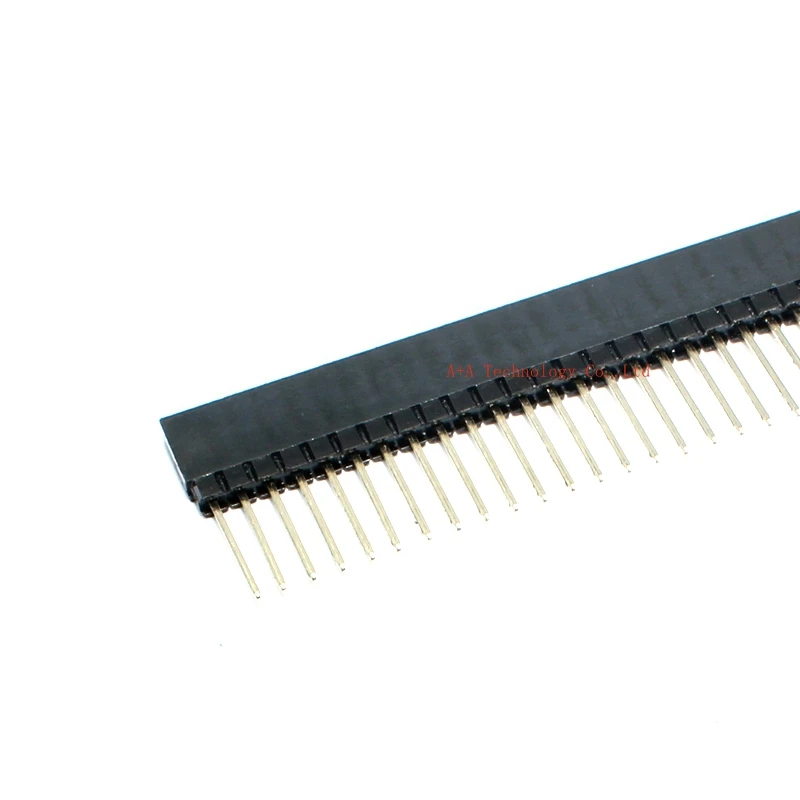 5PCS 1x40 PIN single Row Straight FEMALE PIN HEADER 2.54MM PITCH pin long 12MM Strip Connector Socket 140 40 PIN 40P pc104 2