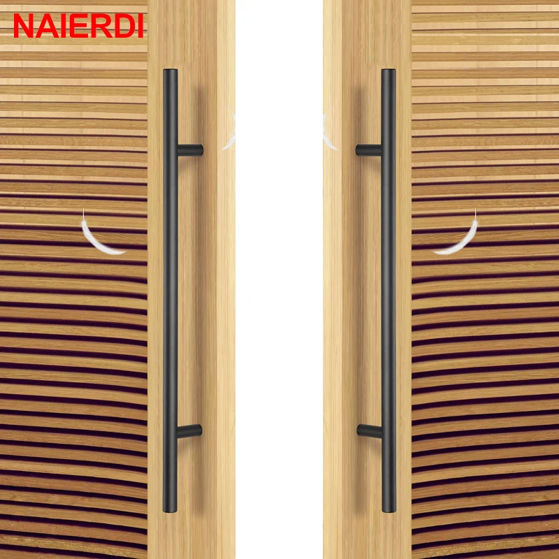 NAIERDI Cabinet Pull Diameter 10mm Stainless Steel Handles 2" ~ 24'' Kitchen Door T Bar Straight Handle Knobs Furniture Hardware furniture handles kitchen door handles