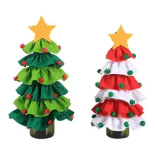 Рождественская бутылка вина обложка Топпер вечерние декор для ужина рождественские украшения инновационная Рождественская елка эльф бутылка вина набор