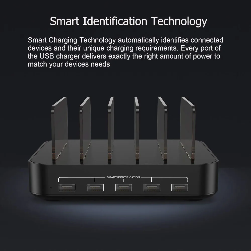 Vogek 5 портов usb зарядная станция с держателем 50 Вт 10A настольное USB зарядное устройство для телефона планшета зарядная док-станция Органайзер Smart
