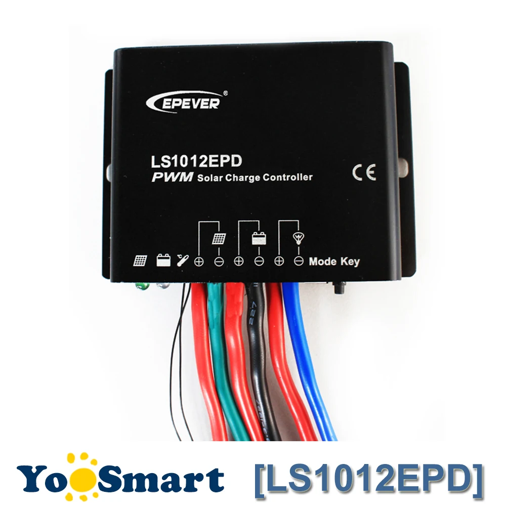 

EPEVER 10A PWM Solar Charge Controller 12V LED Indicate Battery Status Temperature Sensor Digital Tube One Key Setting LS1012EPD