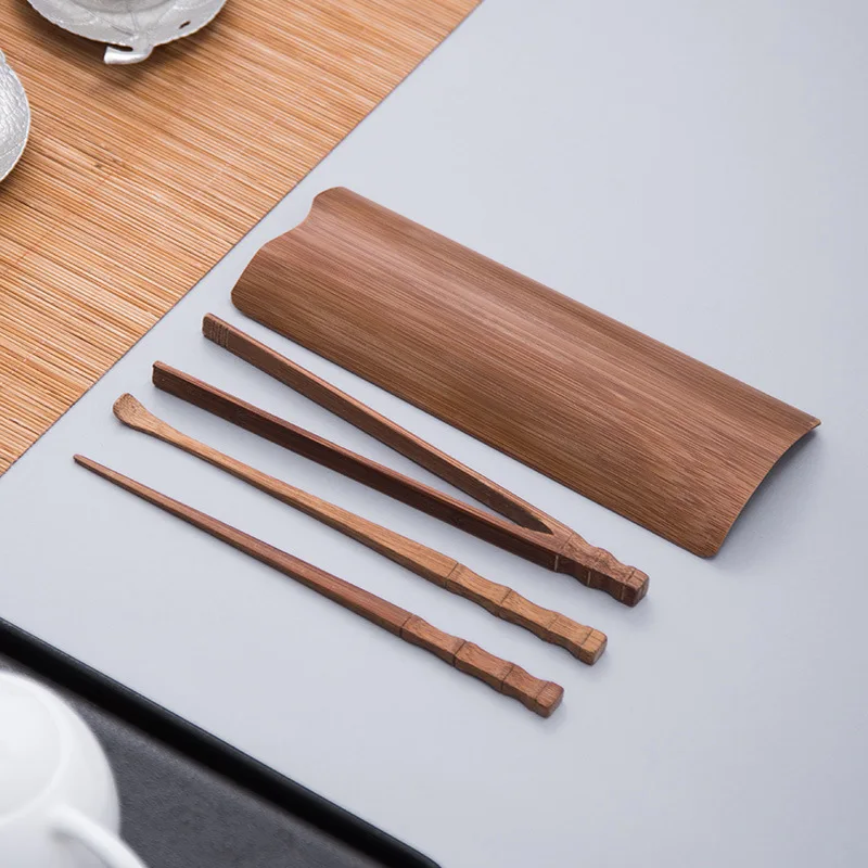 LIESBO 4Pcs Bamboo Teaware Tea Clips Wood Toast Tong Wooden Toaster Bagel Bacon Squeezer Sugar Ice Tongs | Дом и сад