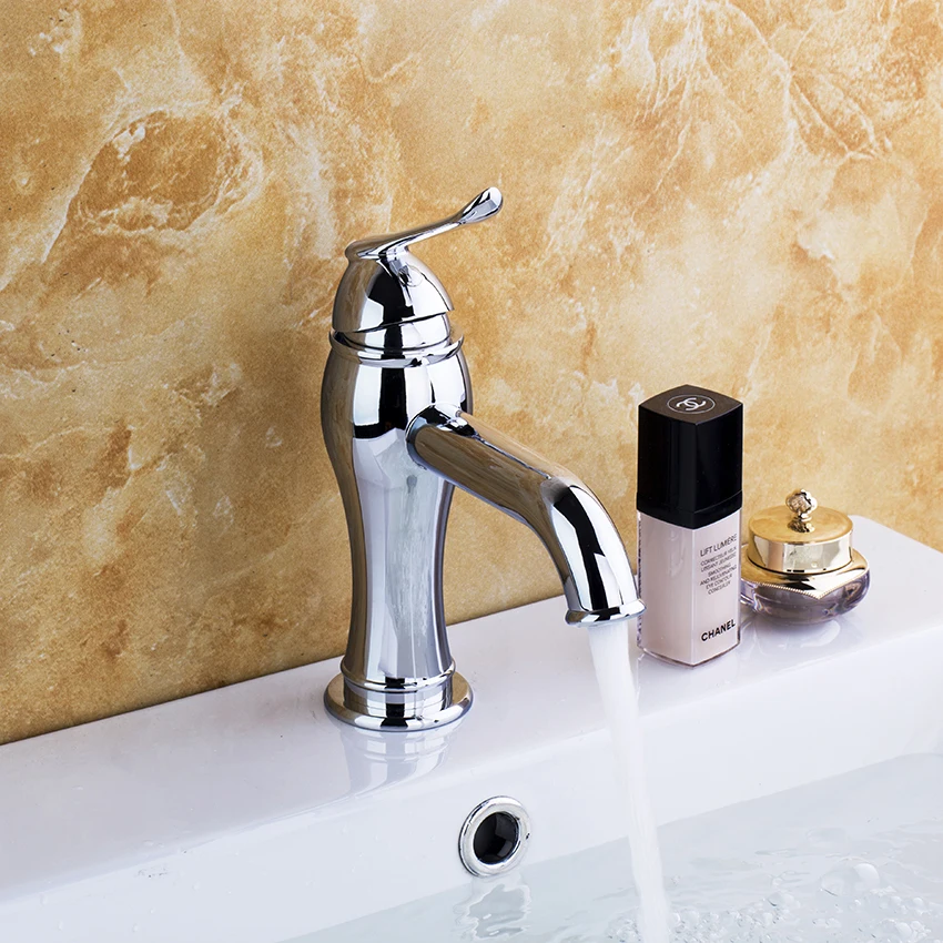 Moderne Luxe Nieuwe Enkel Handvat Badkamer Chroom