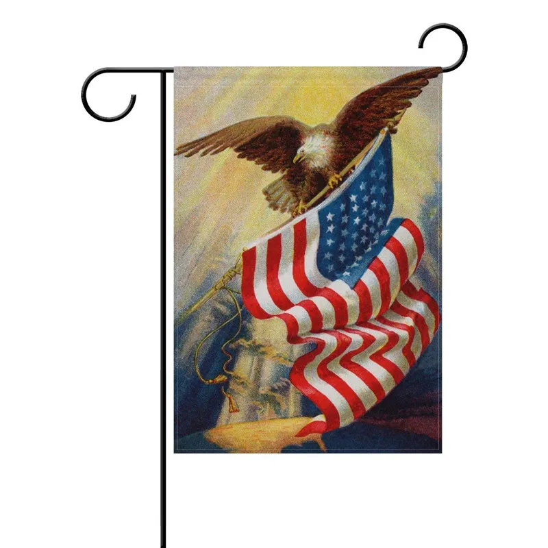 Yard Decor Garden Flag Celebrating American Flag Vintage Bald