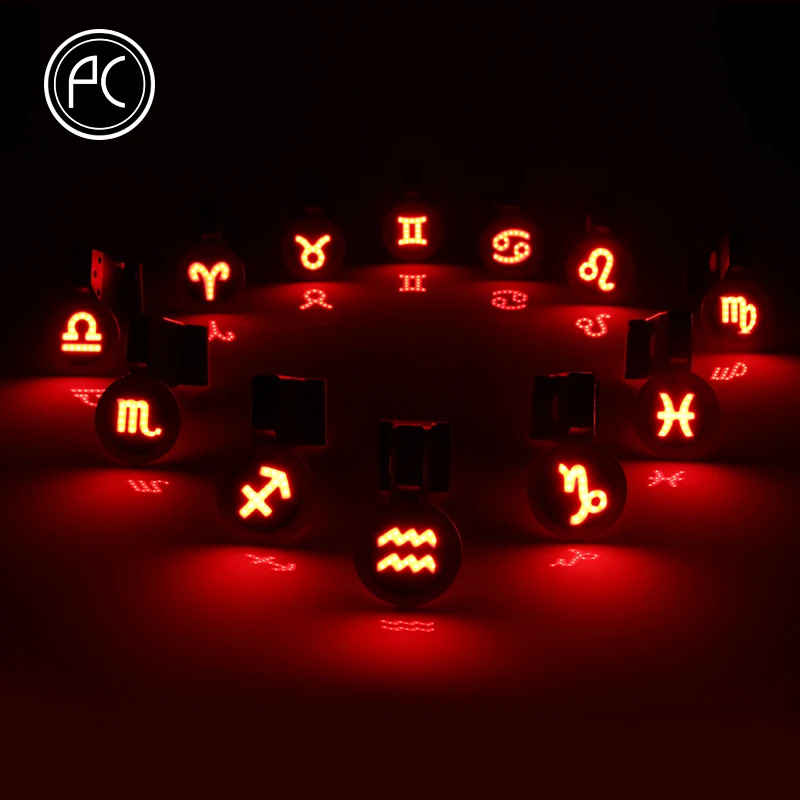 

PCycling Creative Cycling Lights Bicycle Tail Light 12 Zodiac Sign Patterns Bike Visual Warning Lamp USB Charge Dual Light