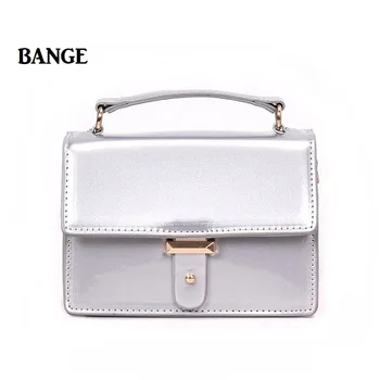 

BANGE Women Mini Solid Messenger Pleated Chest Bag Shoulder Bags Women Patent Leather Bolsos Mujer Mochila Feminina sac a main