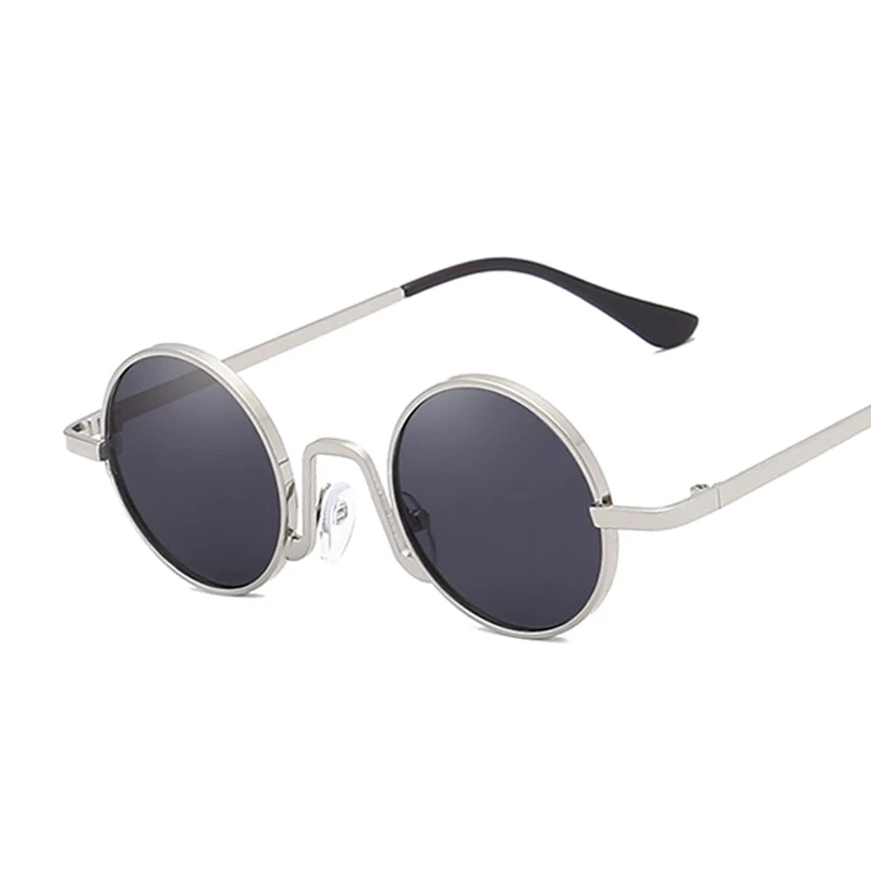 Металлические стимпанк Солнцезащитные очки для мужчин и женщин, модные круглые очки, фирменный дизайн, Винтажные Солнцезащитные очки, женские очки высокого качества