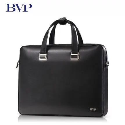 Мужской портфель BVP из натуральной кожи на молнии|leather laptop bag|genuine leather baglaptop bag |