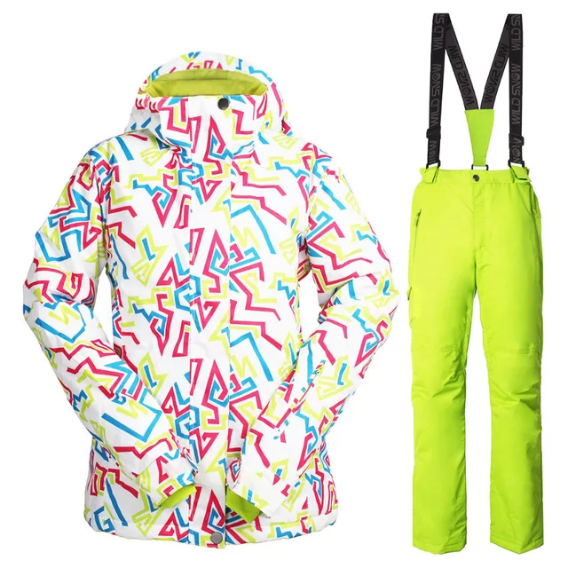 Cheap Snowboarding Suit Women Brands Winter Thick Warm Windproof Waterproof Breathable Snow Ski Jachet+Pants