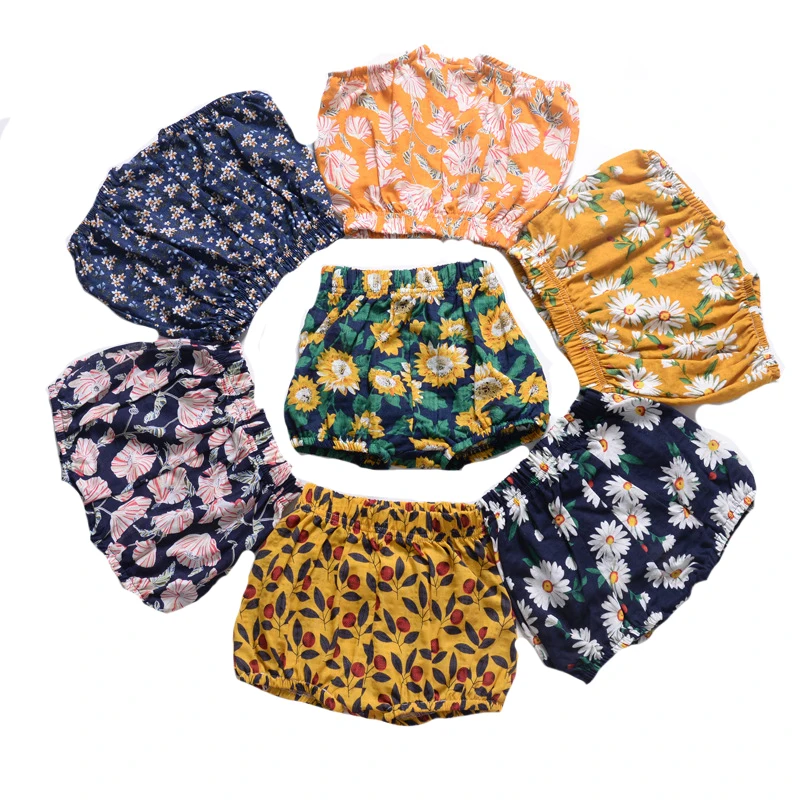 

2019 Summer Baby Girls Boys Bread Shorts Newborn Baby Bloomers Baby Girl Flowers Pattern Shorts Toddler Trousers PP Pants 0-3y