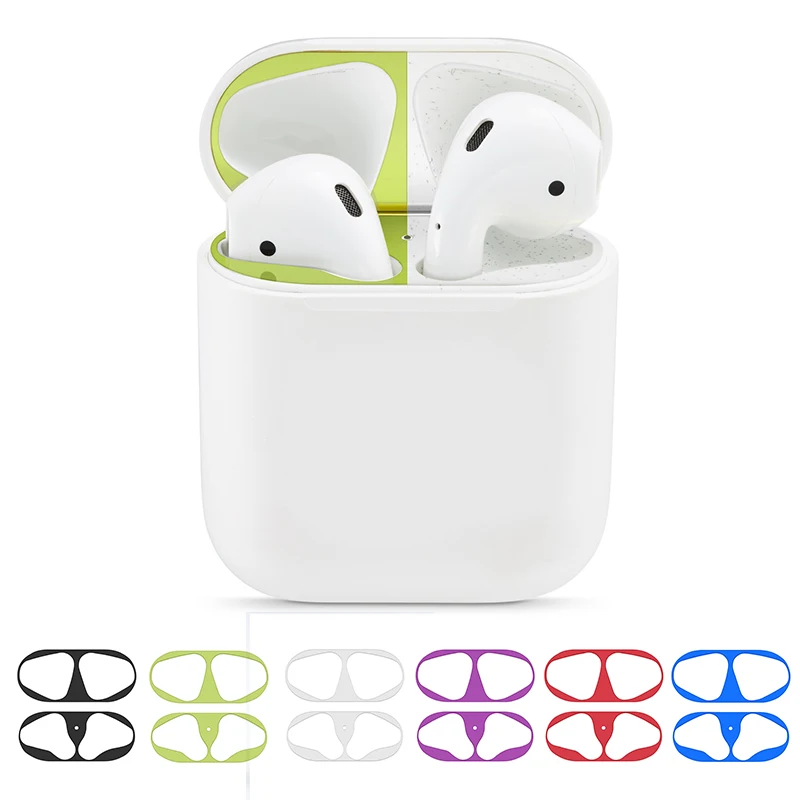 1 комплект ультра тонкая защита для кожи для Apple Airpods металлическая пленка железные стикеры стружки защита от пыли для Airpod наушники