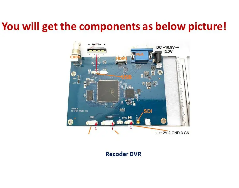 Хирургическая эндоскоп камера HD SDI 1080P медицинская камера чип рекордер DVR видео и видео разъем с проводом - Цвет: DVR PCB only