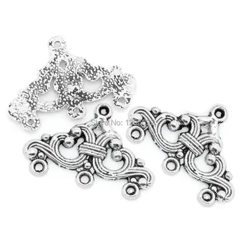 

100Pcs Silver Tone Water Shape Pendants / Connectors Fashion Jewelry Findings Charms Wholesales 14x24mm