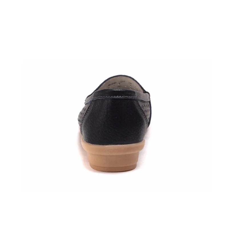 Confortable Mocassins Appartements Ballerine Véritable rouge Femmes Doux Chaussures Lady Femme Évider D'été 617 Noir blanc Plates Cuir Yaerni jaune Bsn qC45vw8