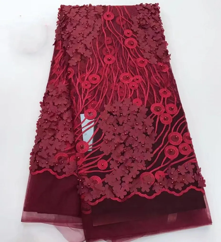

African Lace Fabric 2018 High Quality Embroidered Tulle Fabric Flowers Lace Nigerian Lace Fabrics For Wedding