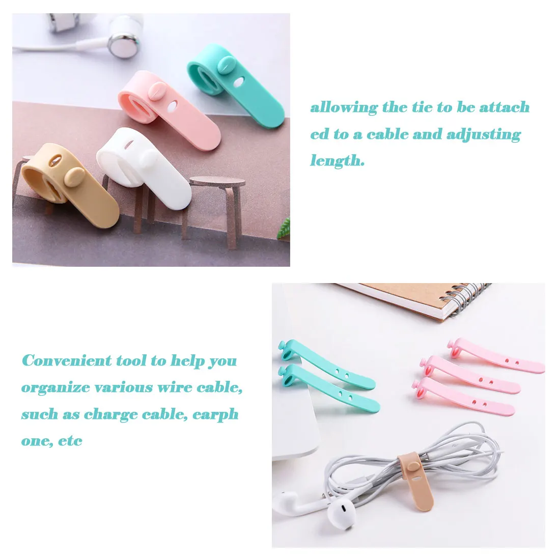 

Wire wrapping High Quality Silicone straps Lost earphone storage soft tape data cable sleepy cable organizer winder