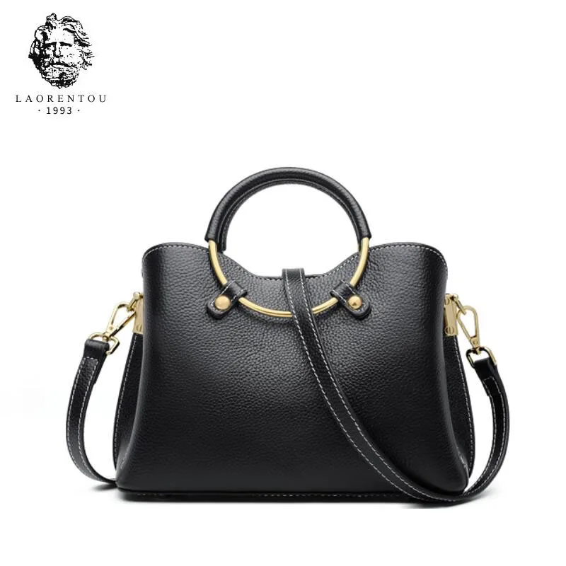 

LAORENTOU 2019 New women leather bag luxury handbas designer bag leather bag fashion black tote women leather shoulder bag