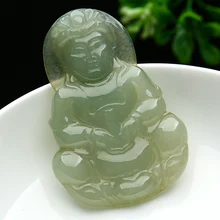 Подлинное масло зеленые изумруды Eau кулон Бирма Нефрит грузовой нефрит Будда кулон мужчины и женщины должны сообщить карту