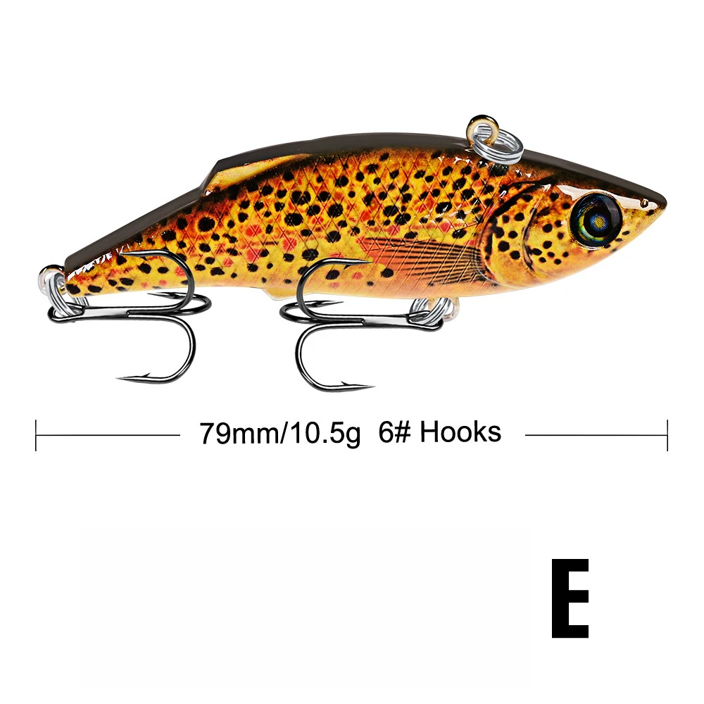 79 мм, 10,5 г, Тонущая рыболовная приманка, беспламенная воблер, жесткая искусственная Вибрирующая Приманка VIB, вся глубина, зимние снасти для подледной рыбалки - Цвет: E