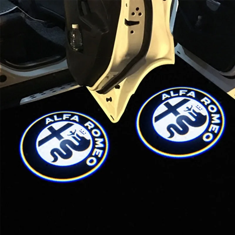 2 Pcs جديد أزياء LED باب السيارة مرحبا ضوء شعار العارض ل الفا روميو جوليا جوليتا ميتو ستلفيو بريرا 147 156 159 2 Pcs جديد أزياء LED باب السيارة مرحبا ضوء شعار العارض ل الفا روميو جوليا جوليتا ميتو ستلفيو بريرا 147 156 159