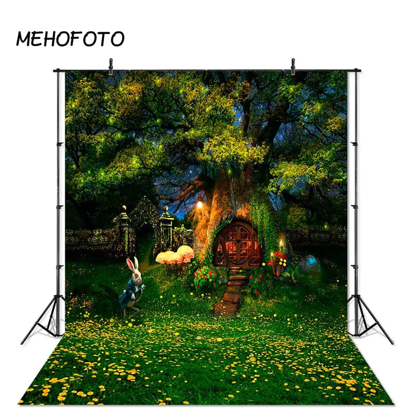 

Fairy Tale Woodland Photography Background Forest Bunny Easter Children Party Photo Studio Backdrops Photobooth Props