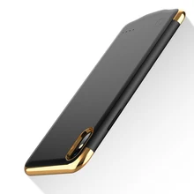 США Быстрая /для iPhone X /XS 5500 мАч 3in1 батарея случае тонкий роскошный матовый пластинчатый металл текстура чехол