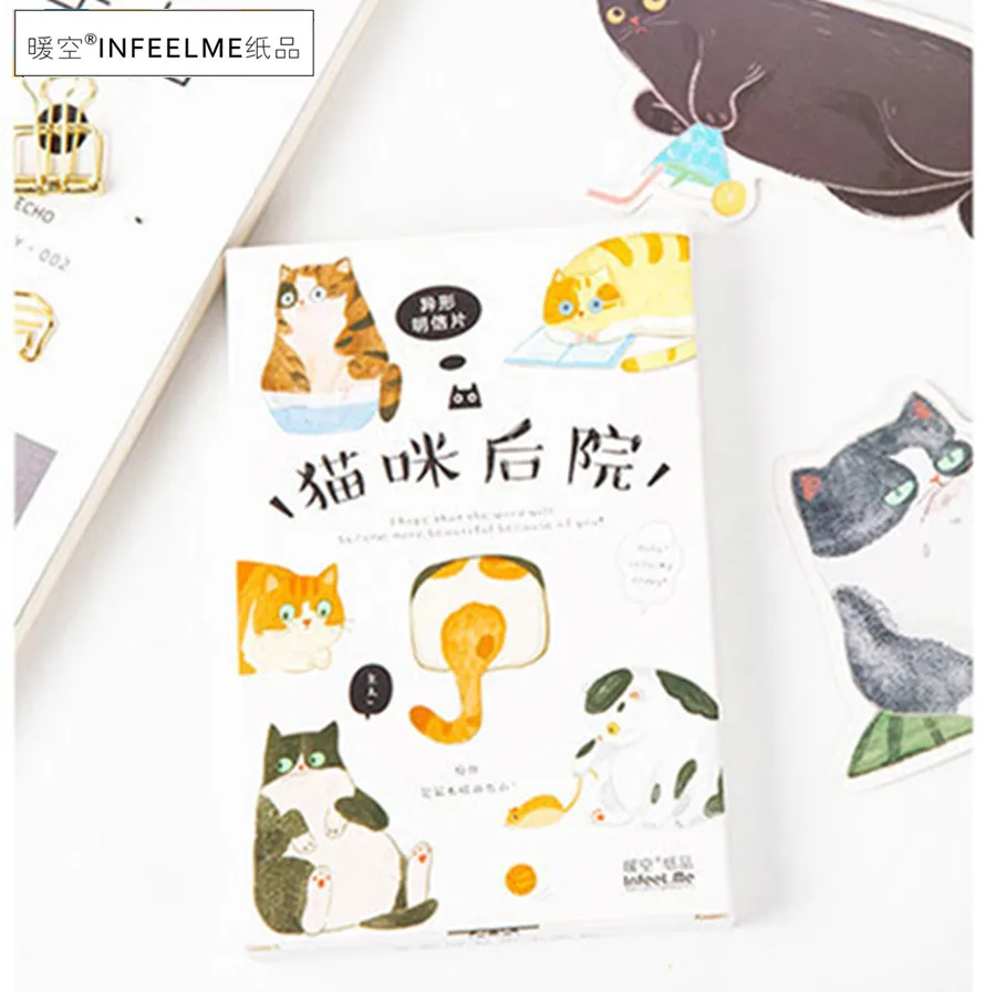 

Infeel.me cat backyard postcard Bookmark Letter paper greeting card /1 lot = 1 pack = 30 pcs