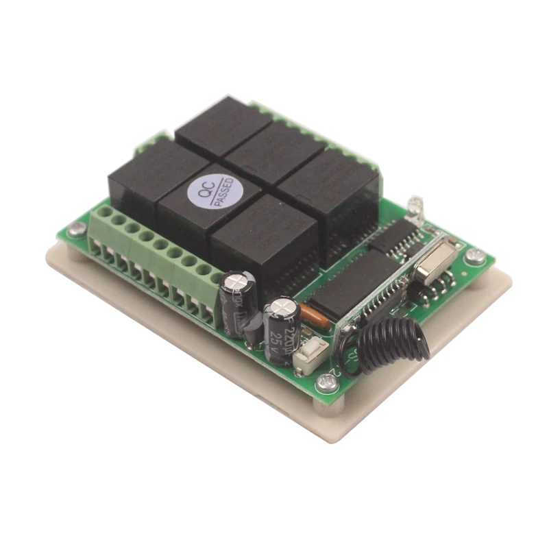 DC 12V Relay 6CH wireless RF Remote Control Switch Transmitter+Receiver Board-6