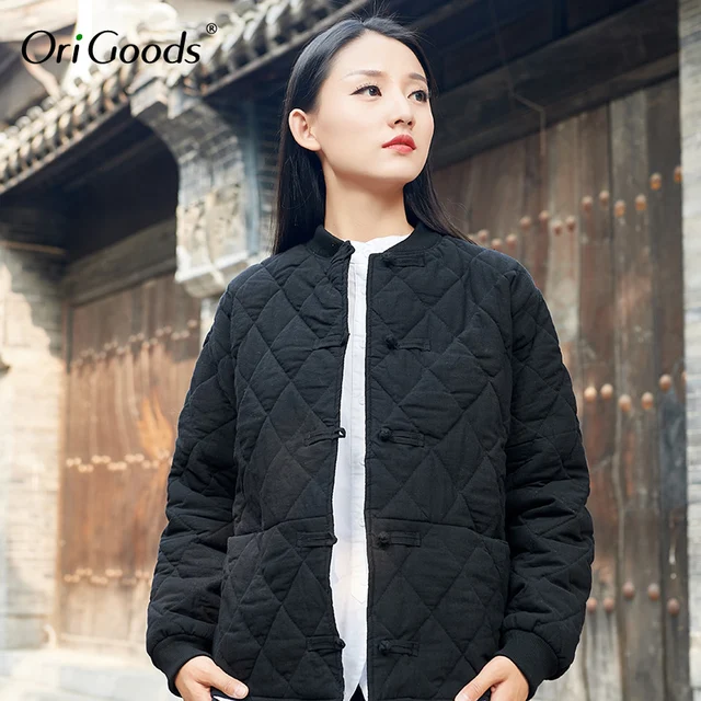 OriGoods Chinese style Winter Coat Women Vintage Cotton Padded Winter