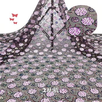 

Madison Sequins Lace Fabric High Quality French Net Lace with Sequins Nigerian Tulle Mesh African Lace for Wedding