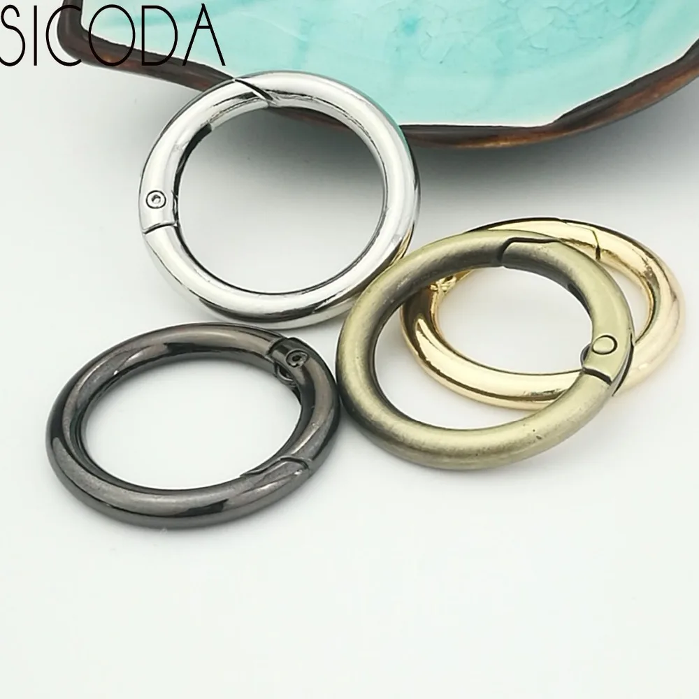 

SICODA 12pcs 25mm Openable Keyring good plating metal round buckle diy accessories bags opening connect ring