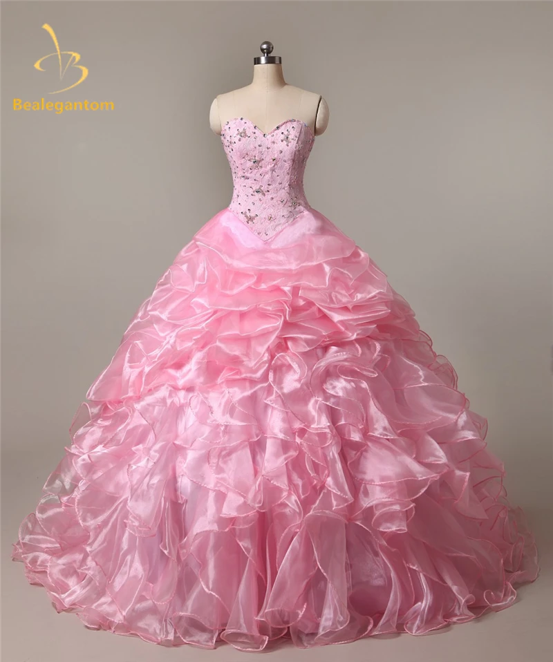 Bealegantom сток милое бальное платье с бисером и кристаллами 16 платьев Vestidos De 15 Anos QA1166