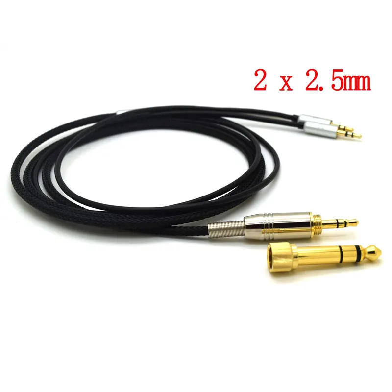 1.2cm Black 2x2.5mm Для Hifiman HE400S HE-400I HE560 HE-350 HE1000 V2 Сменный кабель для наушников 3,5 мм Мужской 6,35 мм до 2x2,5 мм мужской аудио HIFI шнур - Цвет: 1.2cm Black 2x2.5mm