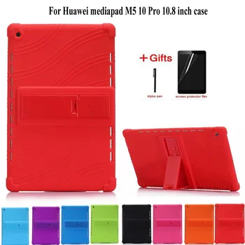 

Silicon Soft Case For Huawei Mediapad M5 10 Pro 10.8 inch Funda Stand Soft Cover For Huawei Mediapad M5 10.8 Case+film+pen
