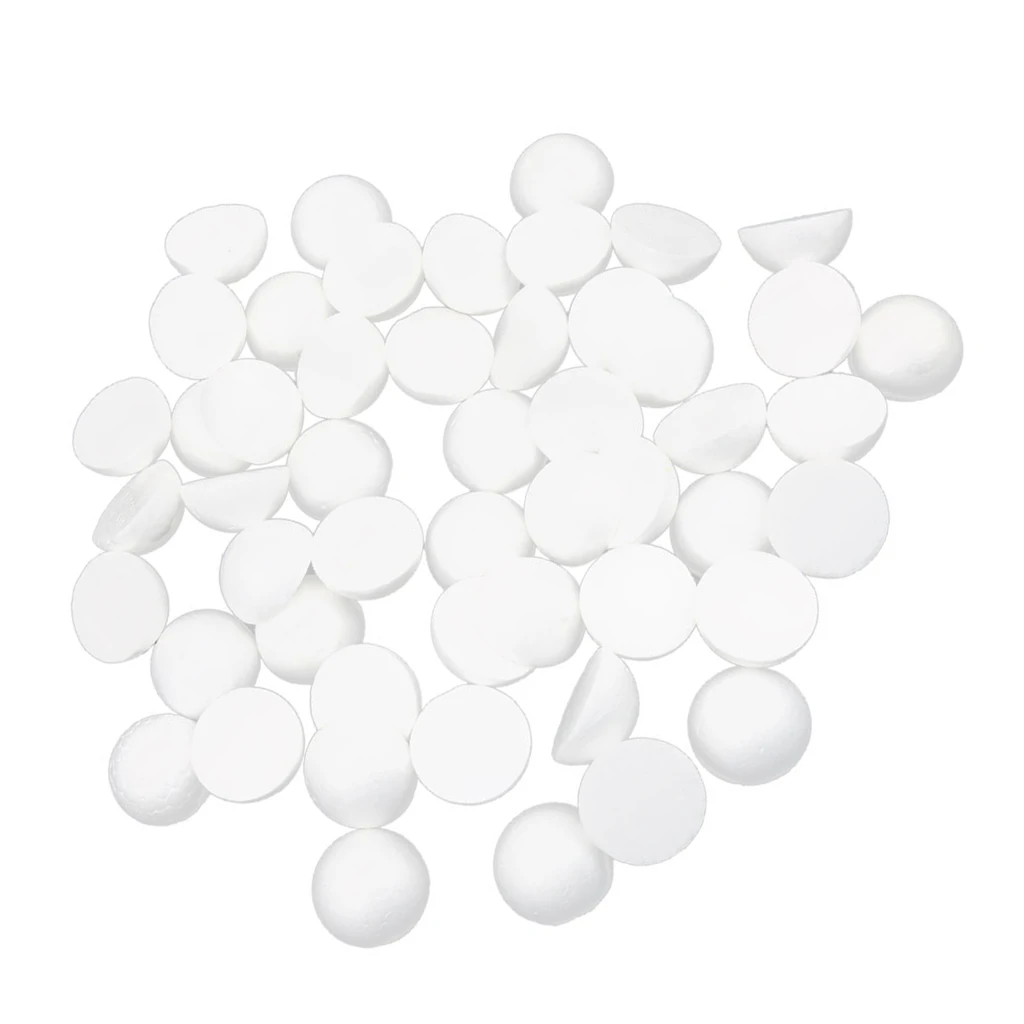 Pack of 10 5cm White Modelling Craft Polystyrene Foam Balls Hemispheres Party Decoration Supplies DIY Craft