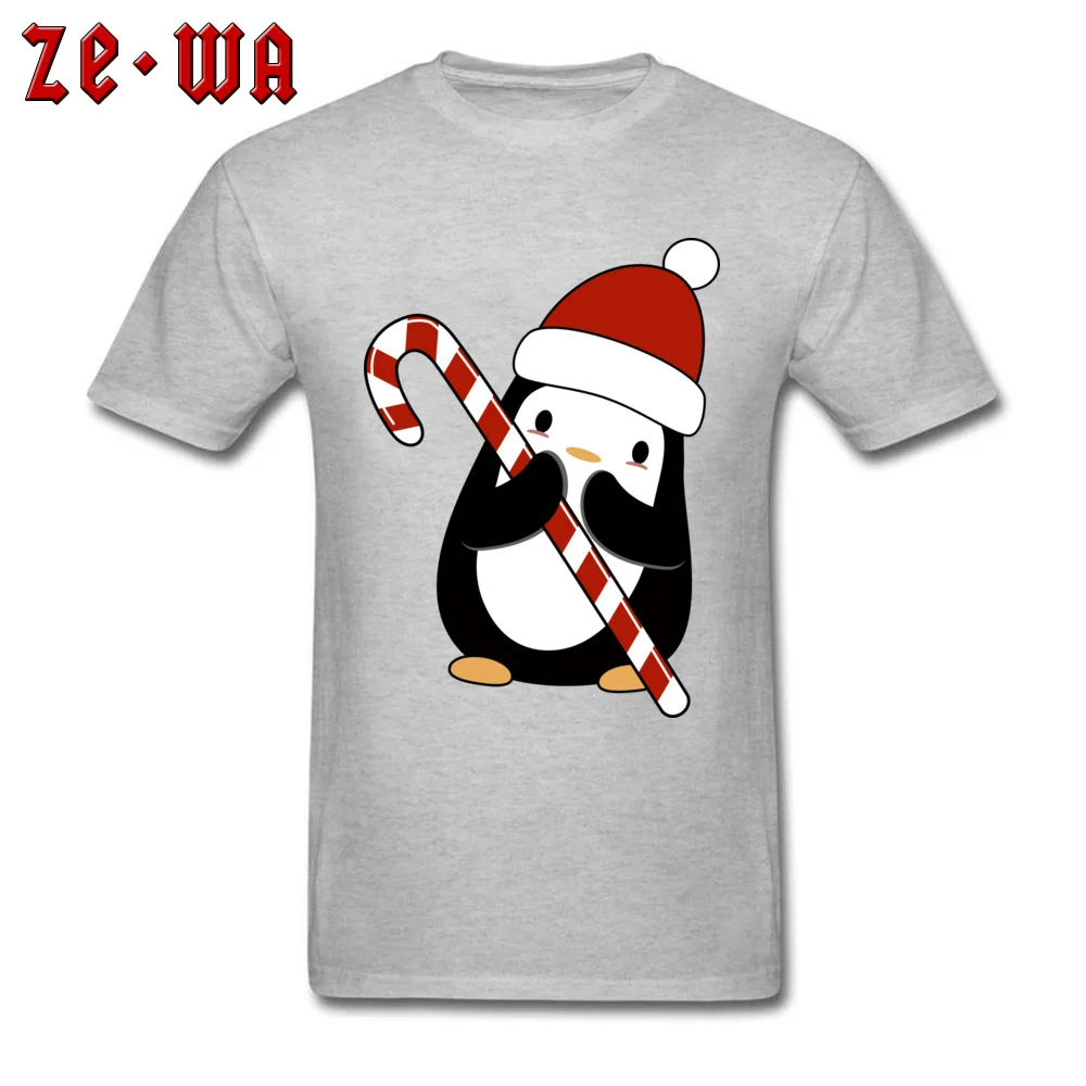Christmas Penguin T Shirt for Men Design Summer Autumn Tops T Shirt Short Sleeve Latest Group T-shirts O Neck Pure Cotton Christmas Penguin grey