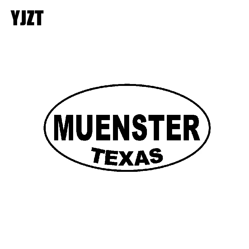 YJZT 14.8CM*7.8CM MUENSTER TEXAS Oval Vinyl Decal Car Sticker Black Silver C10-01503 | Автомобили и мотоциклы